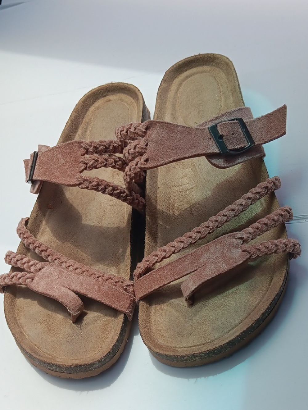 Maurices Braided Suede Slide Sandals in Dusty Pink SIZE 8